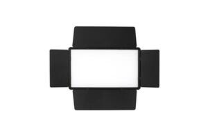 Photo and lamp isolate on white back. LED lamp with special shutters for the formation of light flux. Photo and lighting fixture.