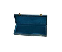 Red case with gilded locks. Box for an expensive gift. Luxury packaging isolate on a white background. photo