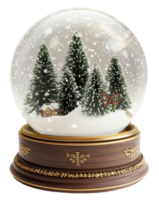 Winter wonderland in a snow globe with trees, cut out - stock . png