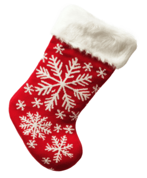 acogedor rojo Navidad media con copo de nieve diseño, cortar fuera - valores . png