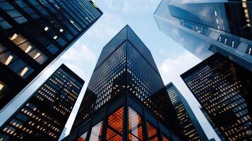 Group of Tall Buildings Towering Into the Sky photo