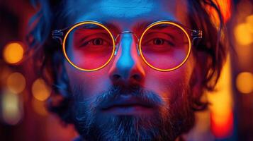 Man With Beard and Round Glasses photo