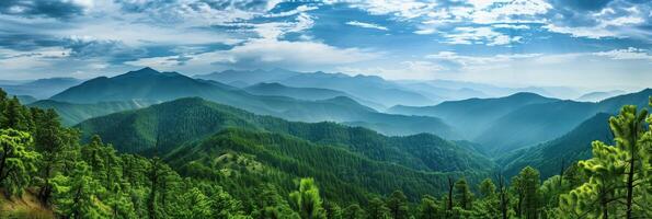 Majestic Mountn Range Overlooking Valley Below photo