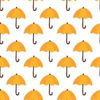 Autumn seamless pattern with umbrellas. Print for paper, textile and fabric. Cozy fall background. Hand drawn flat illustration vector