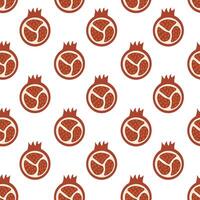 Seamless Pattern with pomegranate slice with seeds. Concept of healthy food and product. Summer fruit background. Flat illustration vector