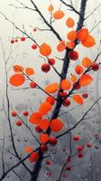Tree With Orange Leaves in the Rn photo