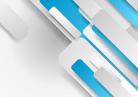 Grey and blue paper stripes abstract geometric background vector