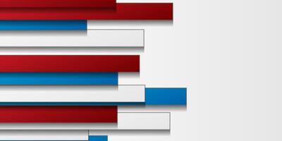 Grey, blue and red smooth stripes abstract geometric background vector