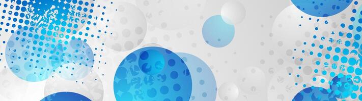 Blue and grey contrast circles tech geometric background vector