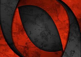Red and black waves abstract grunge background vector