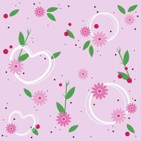Spring pattern, flower pattern on pink background. vector