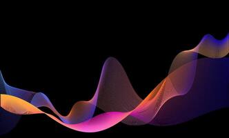 Abstract colorful wave lines on black background. illustration vector
