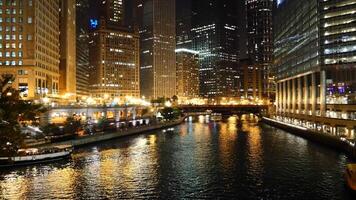 Downtown Chicago, IL, USA filmed sailing down the Chicago River video