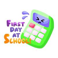 Modern style of first day at school icon vector