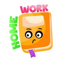Conceptual flat design icon of homework vector