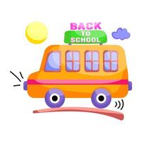An editable design icon of school bus vector
