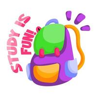 Trendy design of backpack vector