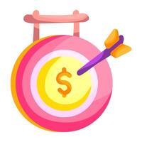 Trendy design sticker of money target vector