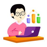 An sticker design of business analyst vector