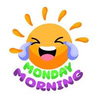 A unique design sticker of Monday morning vector