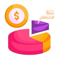 Modern design sticker of financial chart vector
