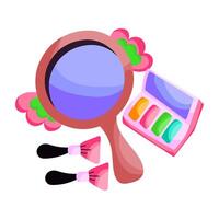 Modern design sticker of pedestal mirror vector