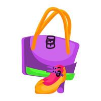A unique design sticker of purse vector