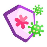 A flat design sticker of covid security vector