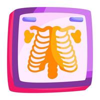 Unique design sticker of ribs cage vector