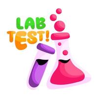 An editable design sticker of experiment vector