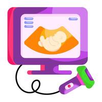 Modern design sticker of ultrasound vector