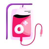 Conceptual flat design sticker of iv drip vector