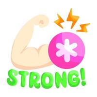 An editable design sticker of bicep vector