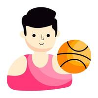A unique design sticker of basketball player vector