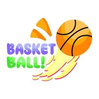 Editable design sticker of basketball vector