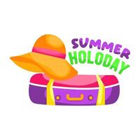 Editable design sticker of summer holiday vector