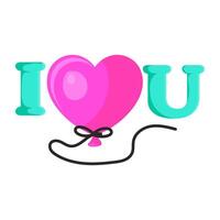 Modern design sticker of heart balloon vector