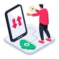 Premium design illustration of mobile update vector