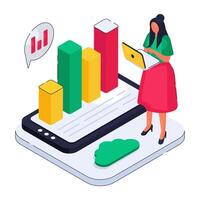 A colored design illustration of bar graph vector