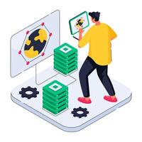 A colored design illustration of global server vector