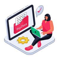 Creative design illustration of big data folder vector