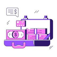 Perfect design illustration of money briefcase vector