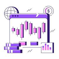 An flat design illustration of web Boxplot vector