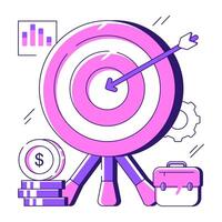A colored design illustration of target vector