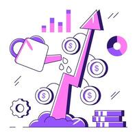 Creative design illustration of growth chart vector