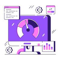 Modern design illustration of system speed optimization vector