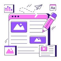 Conceptual flat design illustration of web gallery vector