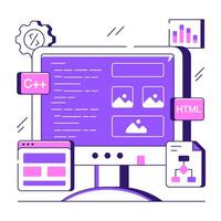 Trendy design of system development vector