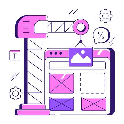 A unique design of website under construction