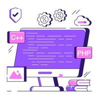 Unique design illustration of system coding vector